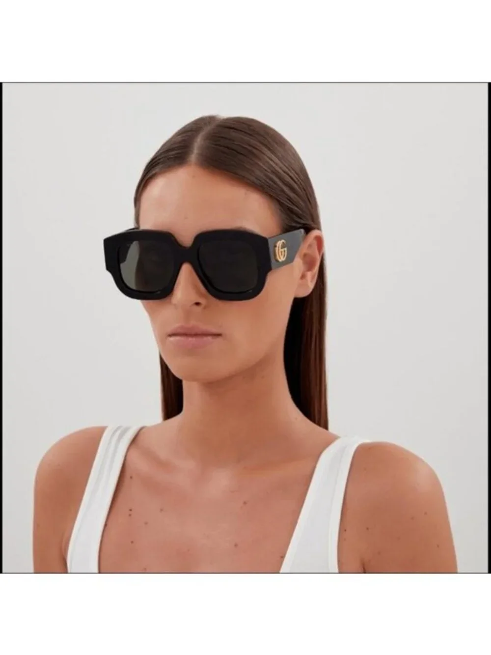 Gucci GG1546S 001 Square Sunglasses - Black / Grey